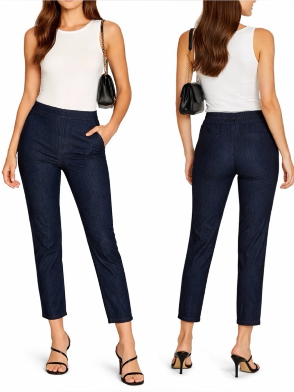 Theory Thaniel D Joey Wool & Cotton Denim Slim Pull On Ankle Pants Size 2